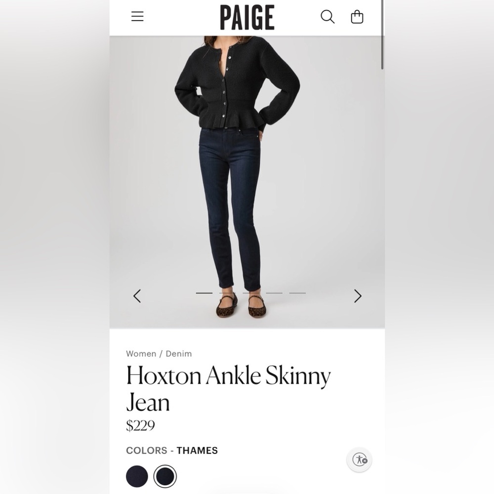 PAIGE Dark Blue Hoxton Ankle Skinny Jeans